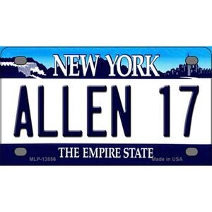 NFL Buffalo Bills License Plate Aleen 17 Tag Metal White Sign Retro NY Logo